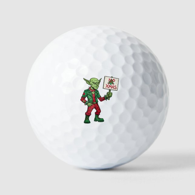 No Christmas – Rebel Alien Style Golf Balls (Front)