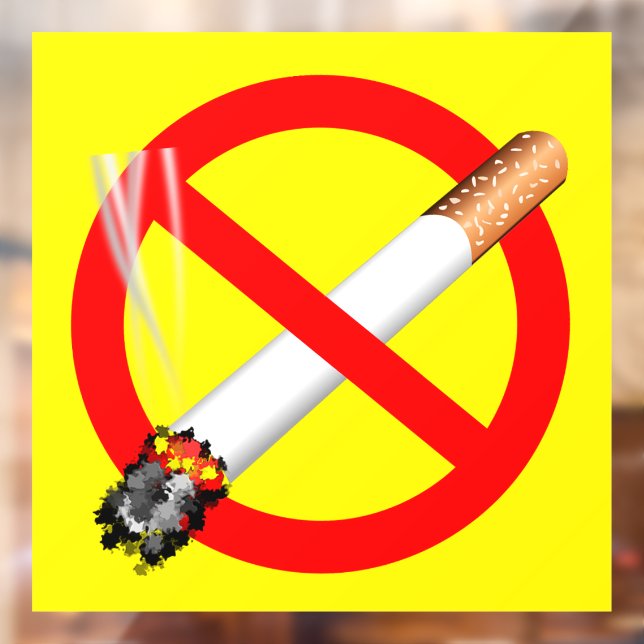 (No Cigarettes) No Smoking Label Window Cling (Sheet 2)