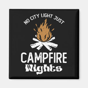 No City Light Just Camp Fire Nights Groovy Magnet