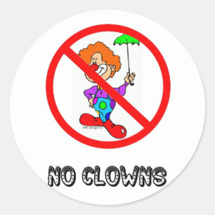 NO CLOWNS STICKER