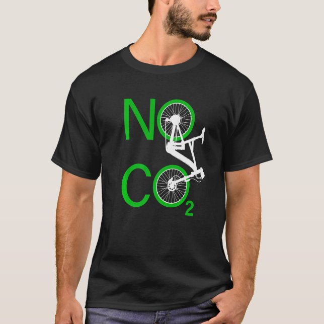 No CO2 Bike Riding Against Climate Change No Emiss T-Shirt (Front)