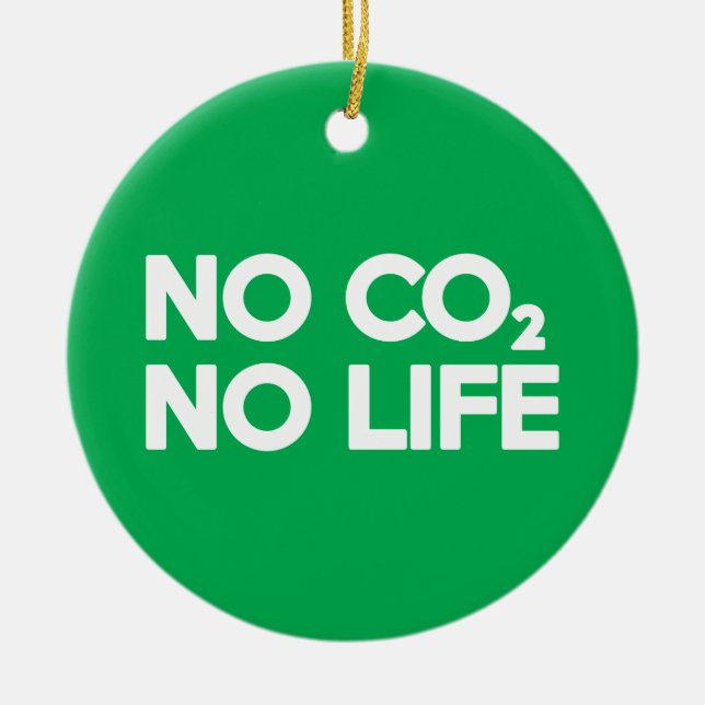 NO CO2 NO LIFE CERAMIC TREE DECORATION (Front)
