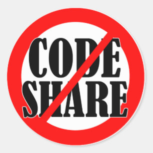 No Codeshare! Classic Round Sticker