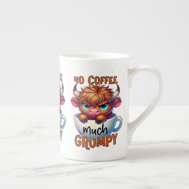 No Coffee Much Grumpy  Bone China Mug (Right)