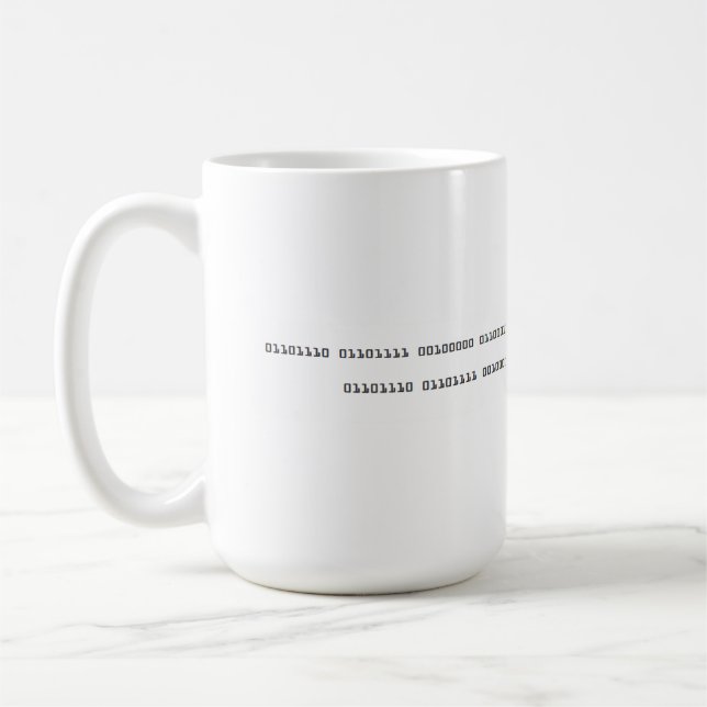 No coffee no work binary code coffee mug (Left)