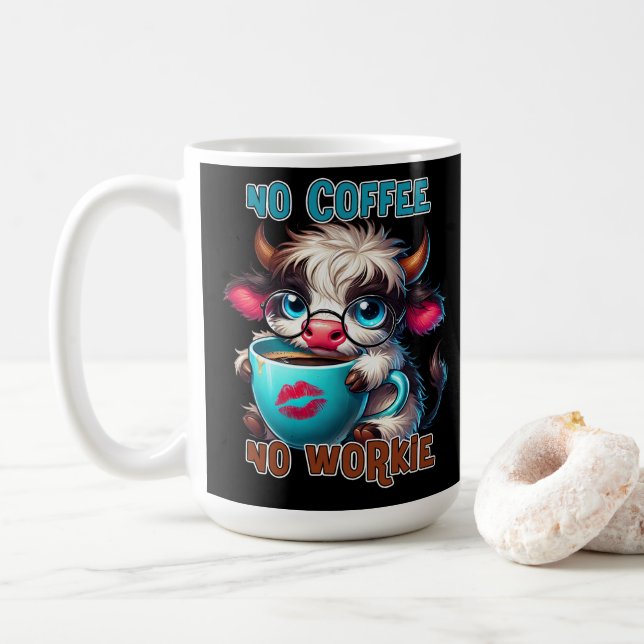 No Coffee No Workie  Coffee Mug (With Donut)