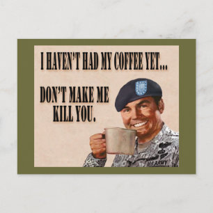 No Coffee Yet Postcard
