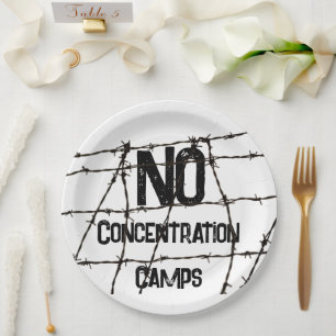 No Concentration Camps Paper Plate