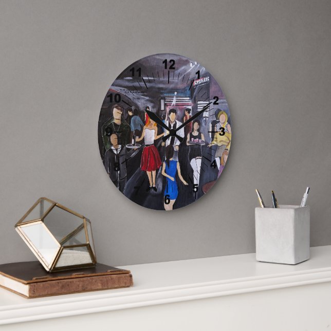 No Control Painting by Alfred Fox Large Clock (Office)