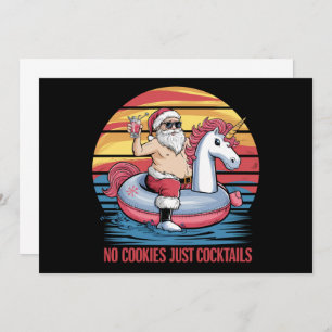 No Cookies Cocktails Santa Christmas In July Xmas Invitation