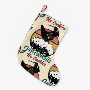 No Cookies Just Cocktails Vintage Retro Surfer Small Christmas Stocking
