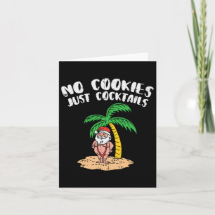 No Cookies Just Tails Santa Palm Tree Christmas In Card