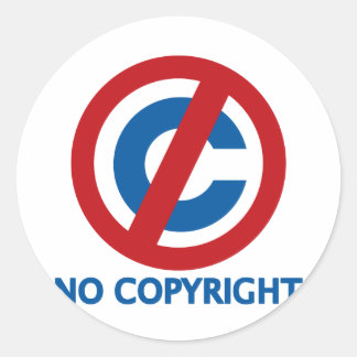No Copyright Classic Round Sticker