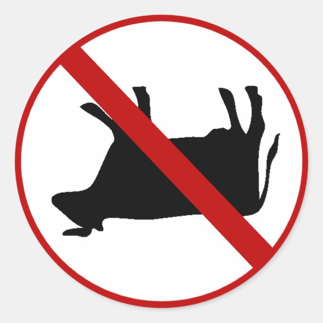 NO Cow Tipping! Classic Round Sticker (Front)