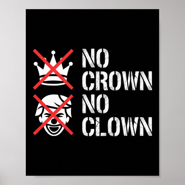 No Crown No Clown Resist Protest Dump Trump Activi Poster (Front)