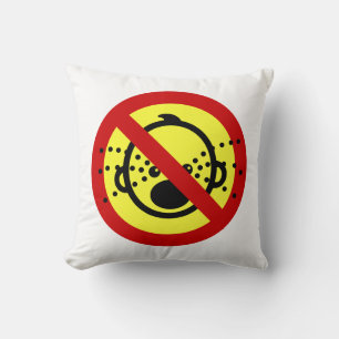 NO Cry Babies ⚠ Thai Airport Sign ⚠ Cushion