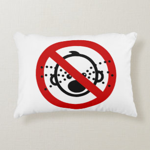 NO Cry Babies ⚠ Thai Airport Sign ⚠ Decorative Cushion