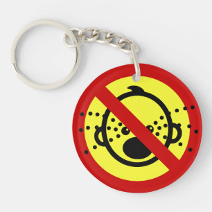 NO Cry Babies ⚠ Thai Airport Sign ⚠ Key Ring