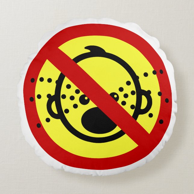 NO Cry Babies ⚠ Thai Airport Sign ⚠ Round Cushion (Front)