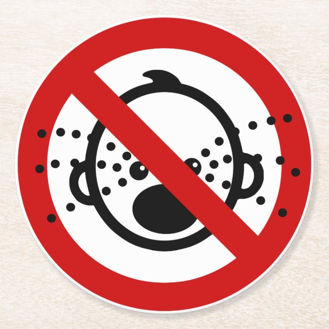 NO Cry Babies ⚠ Thai Airport Sign ⚠ Round Paper Coaster (Front)