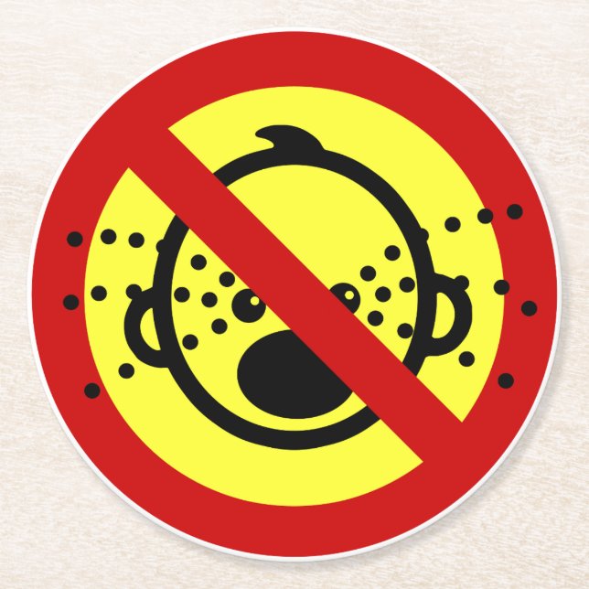NO Cry Babies ⚠ Thai Airport Sign ⚠ Round Paper Coaster (Front)
