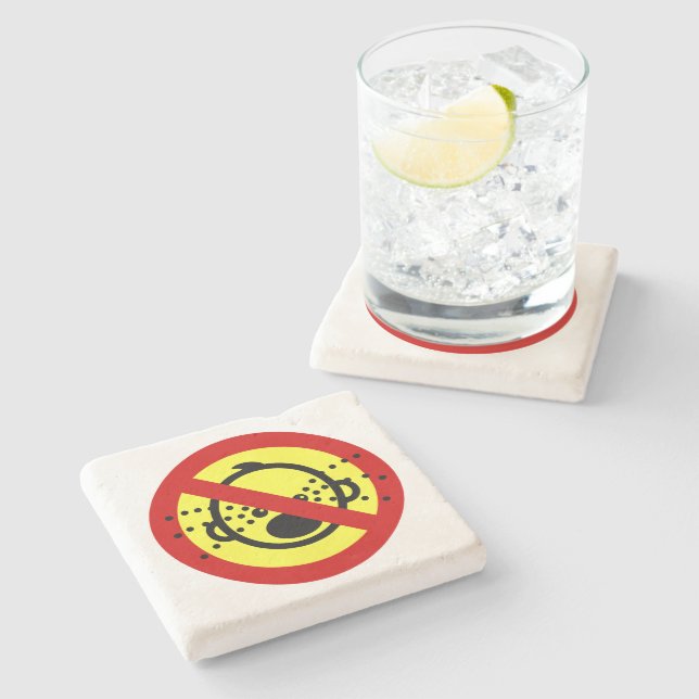 NO Cry Babies ⚠ Thai Airport Sign ⚠ Stone Coaster (Side)