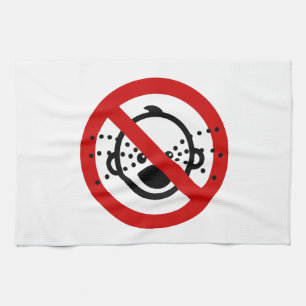 NO Cry Babies ⚠ Thai Airport Sign ⚠ Tea Towel