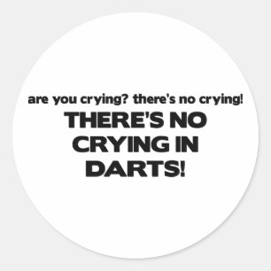 No Crying - Darts Classic Round Sticker