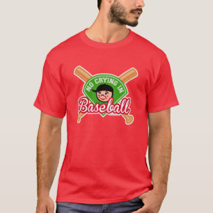 No Crying in Baseball - Cute Kid Bats Diamond T-Shirt