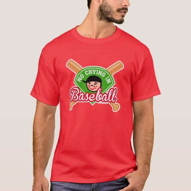 No Crying in Baseball - Cute Kid Bats Diamond T-Shirt (Front)