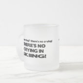 No Crying - Skiing Frosted Glass Coffee Mug (Front Left)