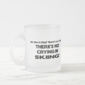 No Crying - Skiing Frosted Glass Coffee Mug (Left)