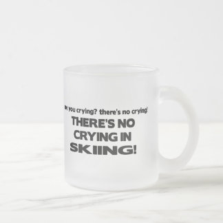 No Crying - Skiing Frosted Glass Coffee Mug