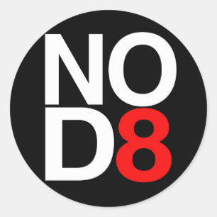 NO D8 CLASSIC ROUND STICKER