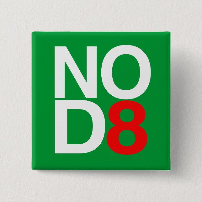 NO D8 - NO DATE 15 CM SQUARE BADGE (Front)