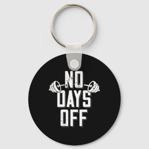No Days Off Bodybuilder Saying Barbell Bodybuildin Key Ring