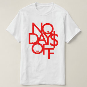 No Days Off Clothing Red/White Men's T-Shirt