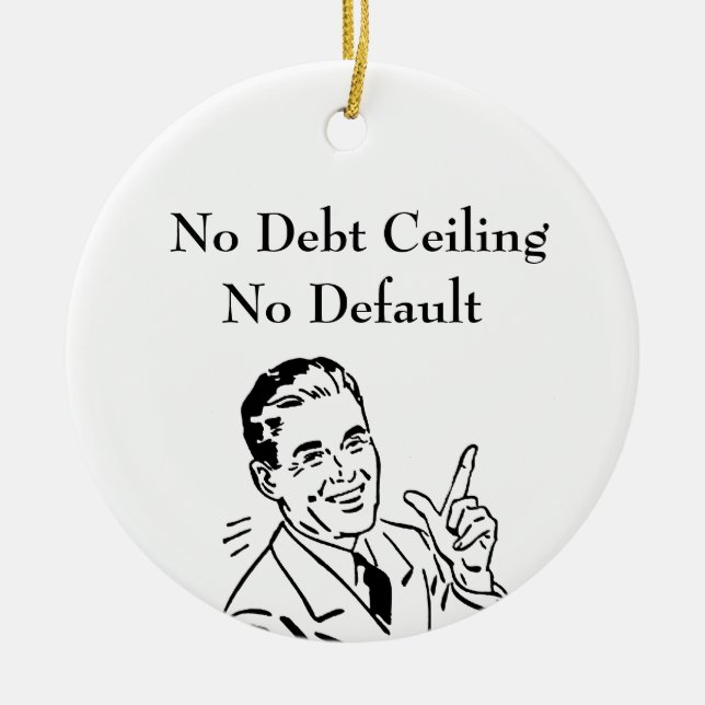 No Debt Ceiling, No Default Ceramic Tree Decoration (Front)