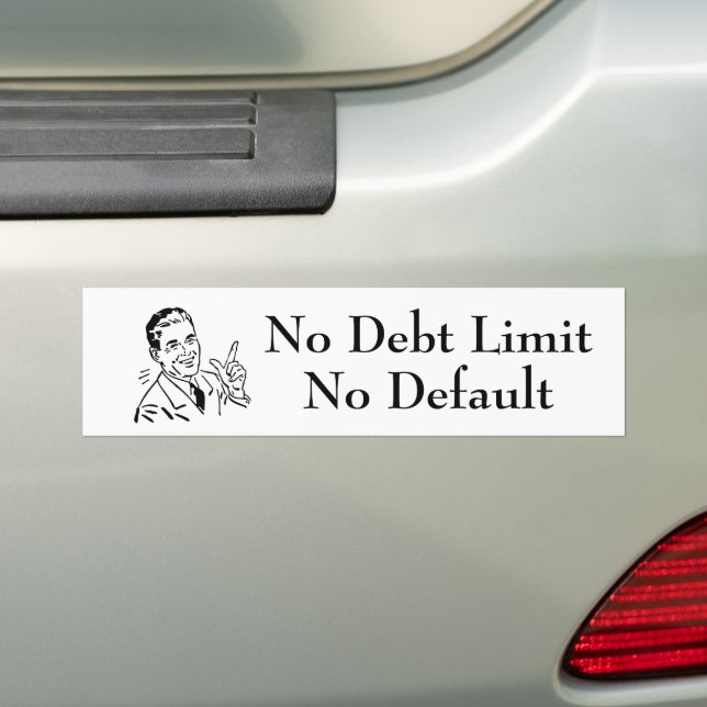 No Debt Limit, No Default Bumper Sticker (On Car)