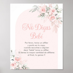 No Digas bebe Spanish Baby Shower Girl Poster