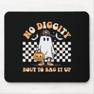No Diggity Bout To Bag It Up Cute Ghost Halloween  Mouse Mat
