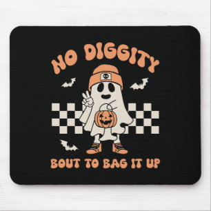 No Diggity Bout To Bag It Up Ghost Halloween Kids Mouse Mat