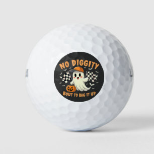 No Diggity Bout to Bag It Up Halloween Ghost  Golf Balls