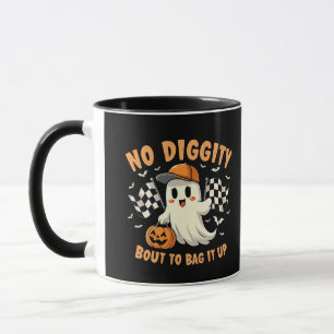 No Diggity Bout to Bag It Up Halloween Ghost  Mug