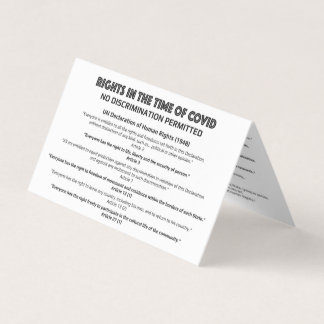 "No Discrimination" Human Rights Information Card