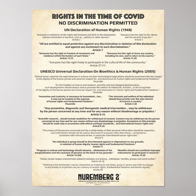 " No Discrimination" Human Rights X Small Poster (Front)