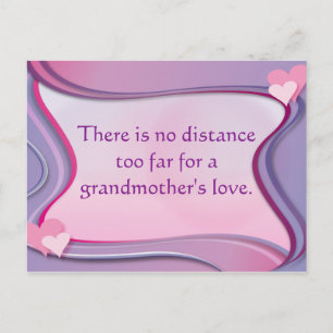 No Distance Too Far For Grandmother's Love Quote Postcard