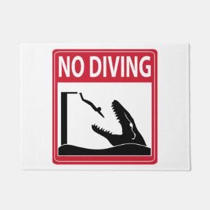 No Diving (Mosasaurus) Doormat