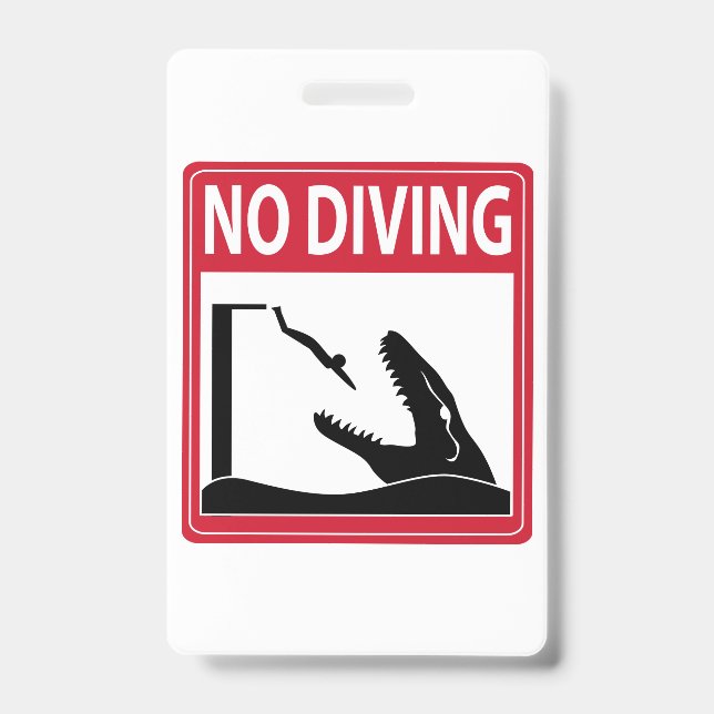 No Diving (Mosasaurus) ID Badge (Front)