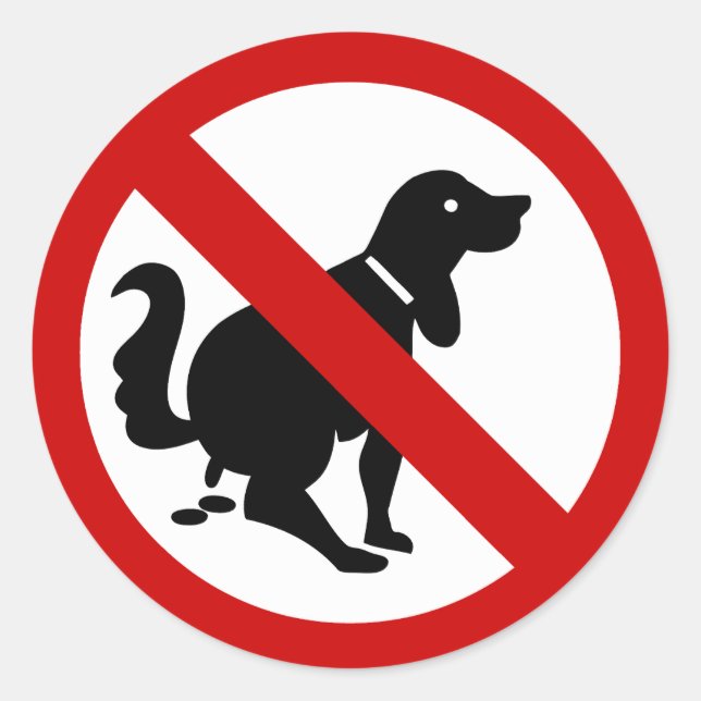NO Dog Fouling ⚠ Thai Sign ⚠ Classic Round Sticker (Front)